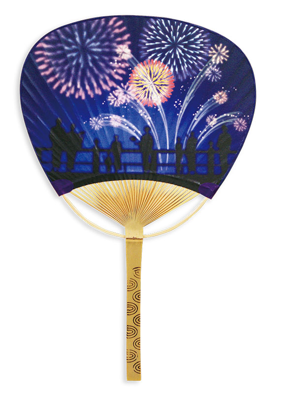 竹うちわ 花火･橋