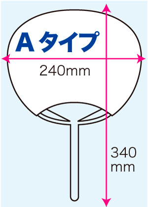 Aタイプポリうちわ 朝顔風鈴の印刷仕様画像